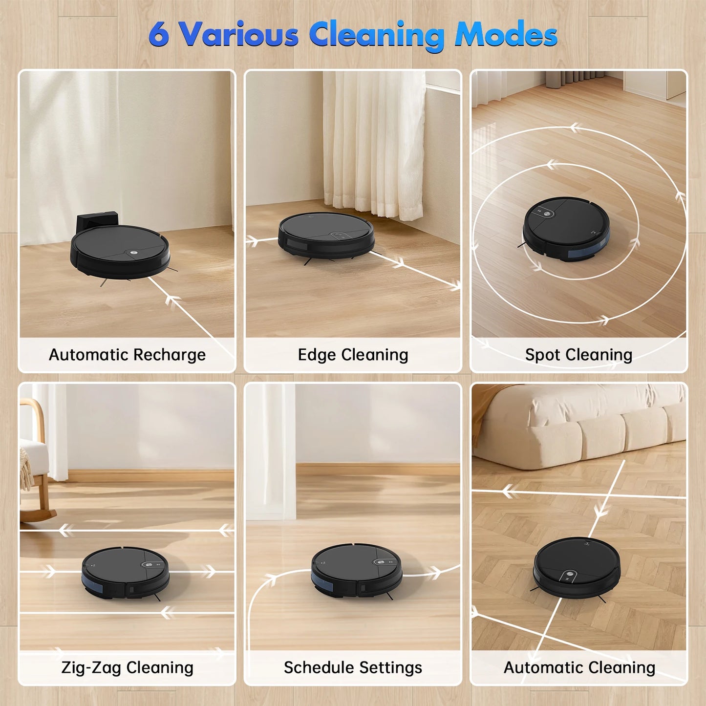 3 in 1 Smart Sweeping Robot Vacuum Cleaner and Mop Strong Suction