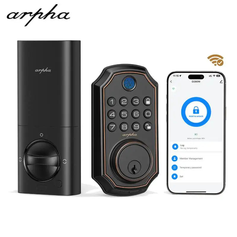 Smart Lock D280W Keyless Entry Door Lock Fingerprint Bulit-in WiFi