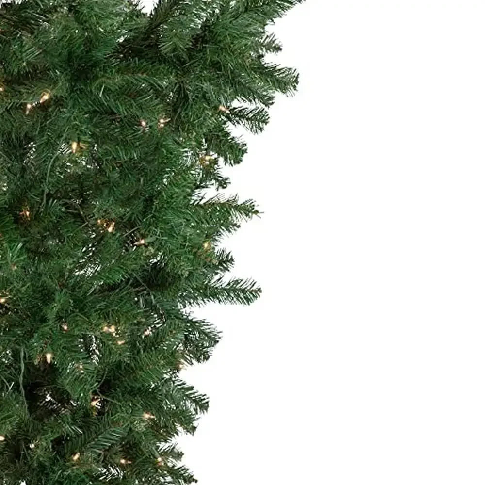 Upside Down Christmas Tree 7.5' Pre-Lit Green Spruce 500 Clear Lights 1293 Branch Tips Stand Included