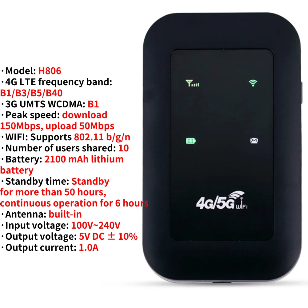 4G/5G Mobile WIFI Router 150Mbps 4G LTE Wireless Router