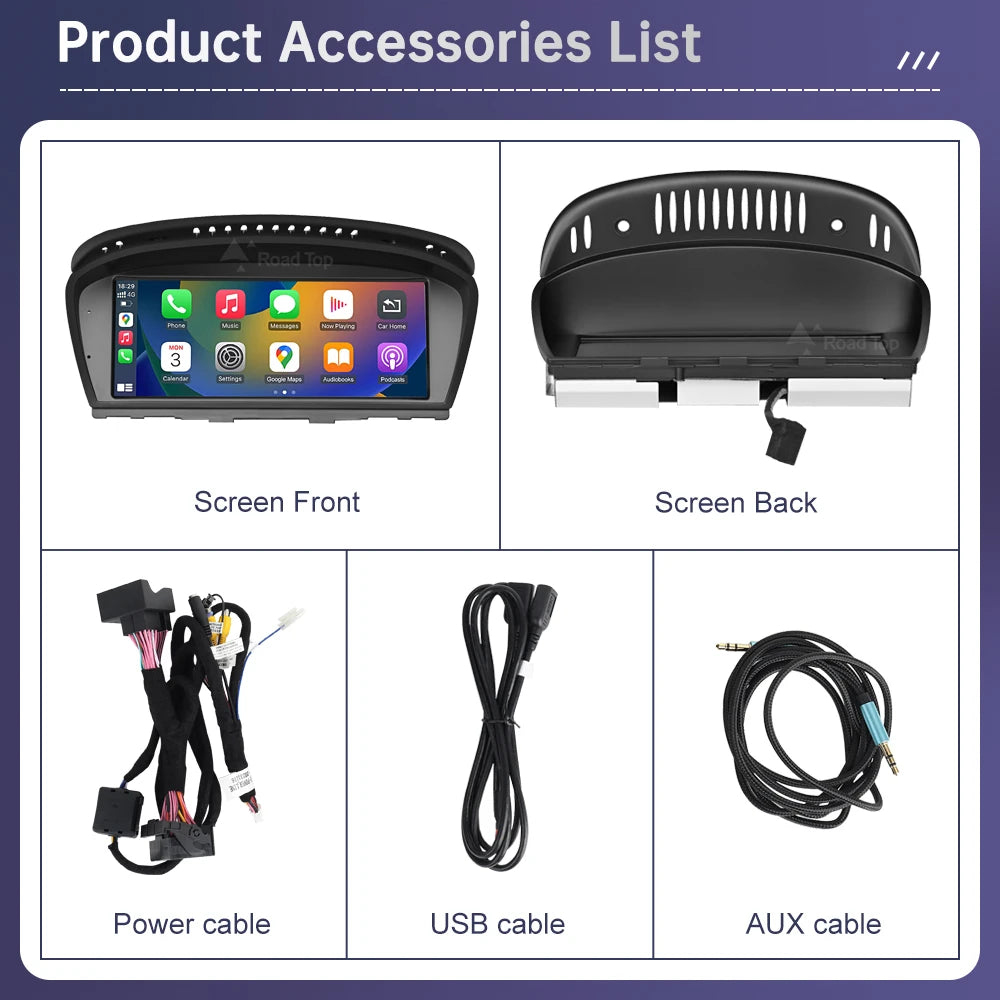 Wireless CarPlay Touch Screen For BMW 5 Android Auto Monitor Radio Player