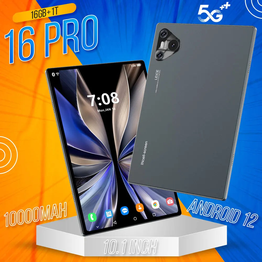 2025 Pad 16 Pro Tablet 10 inch Android Snapdragon 870 Dual SIM