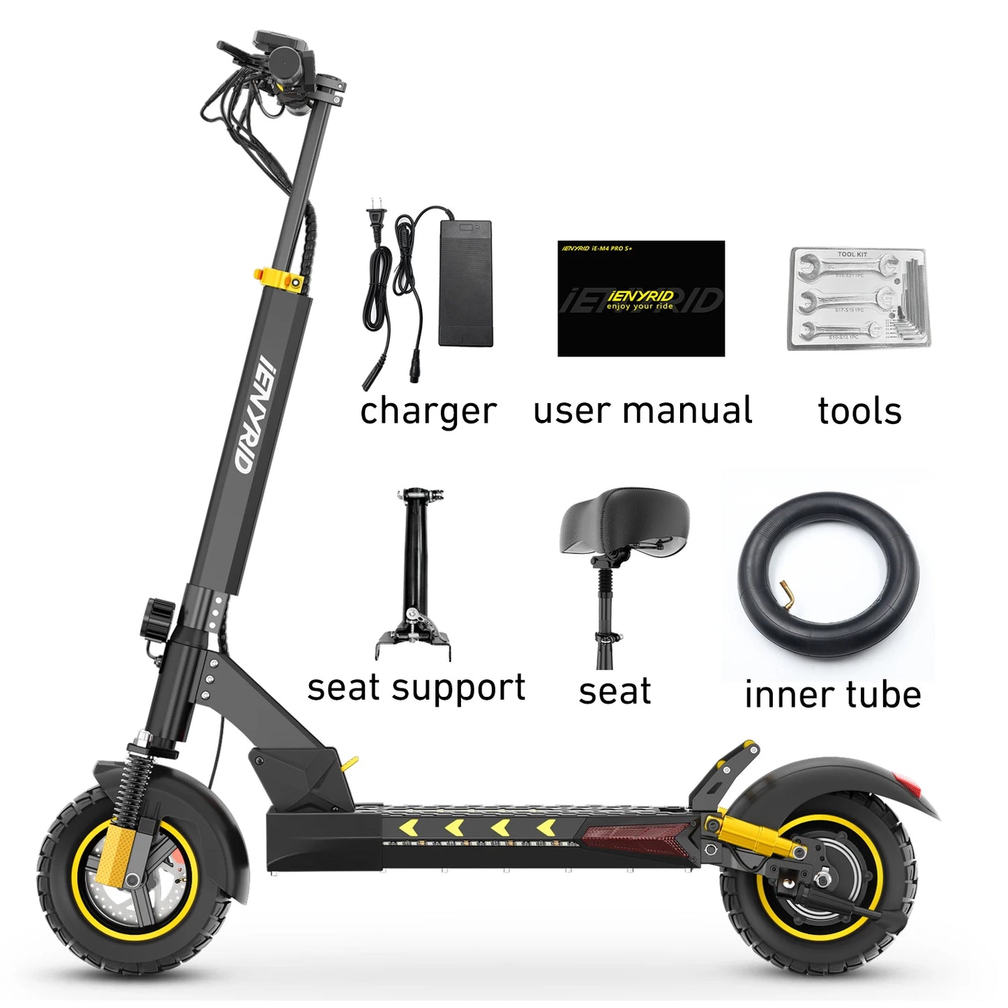 Electric Scooter IENYRID M4 Pro S+ 800W Motor 48V 12.5AH Battery 10"Tire Escooter