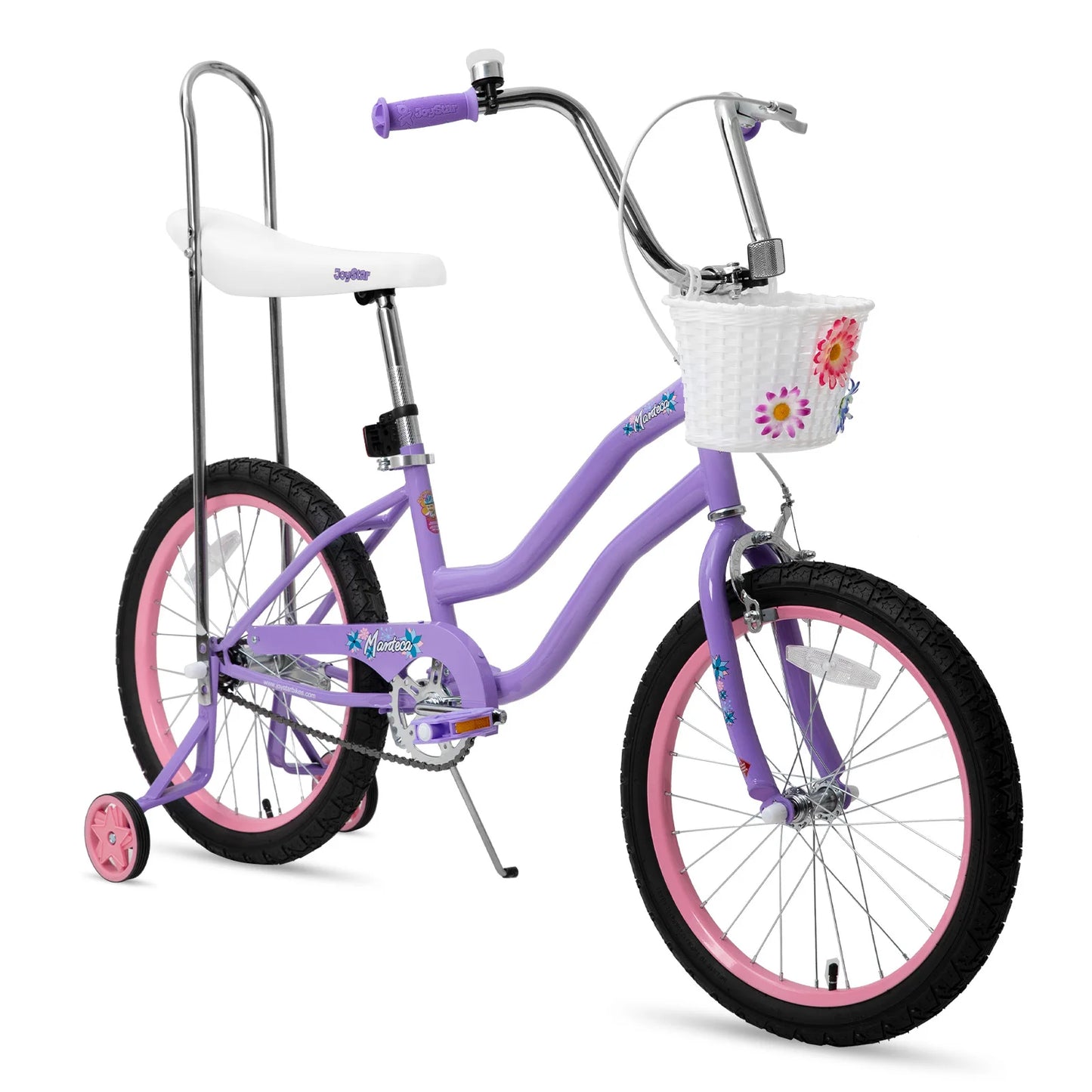 US warehouse 20 Inch Bike with Training Wheels, Banana Seat for Girls Ages 6-15