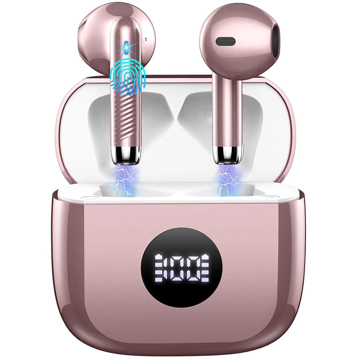 Wireless Earbuds, Bluetooth 5.3 Ear Buds LED Power Display Headphones,
