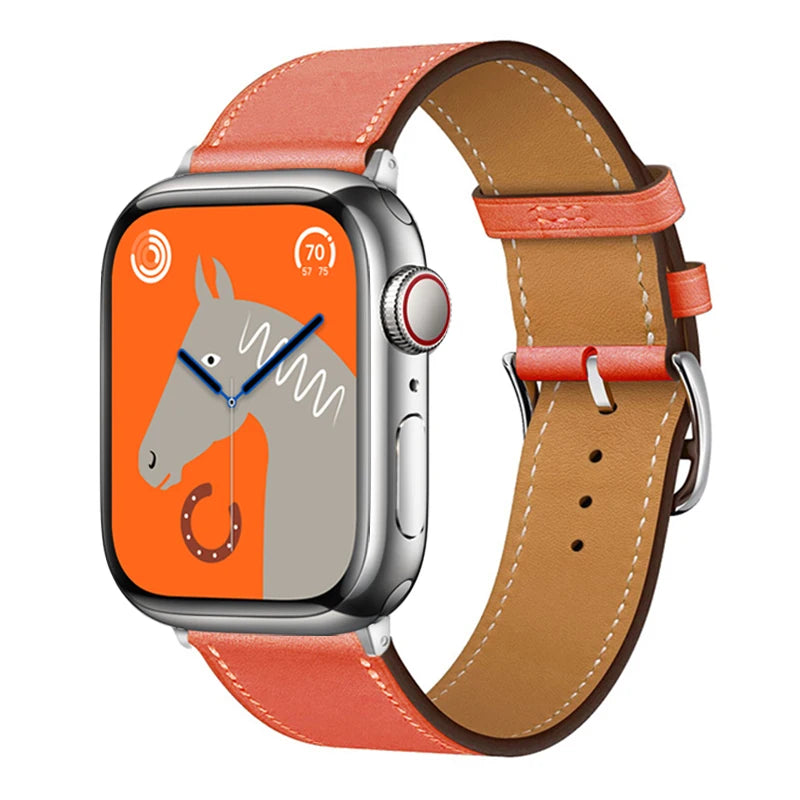 Leather Band For Apple Watch Strap 45mm 45mm 40mm 41mm 38mm 42 Single Tour Bracelet Correa iWatch 3 6 SE 7 8 9 ultra 49mm 2035