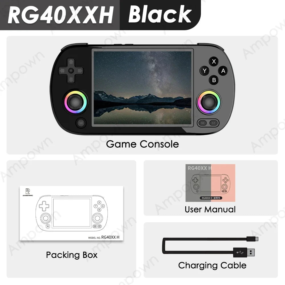 Handheld Game Console 4'' Screen Linux System Joystick Lighting Effect