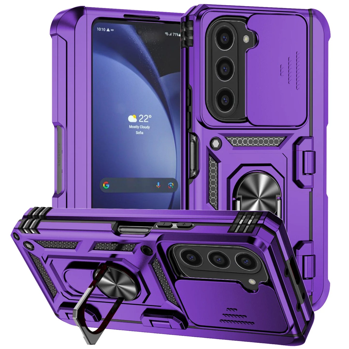 For Samsung Galaxy Fold 6 5 4 Phone Cases with Slide Lens Cover