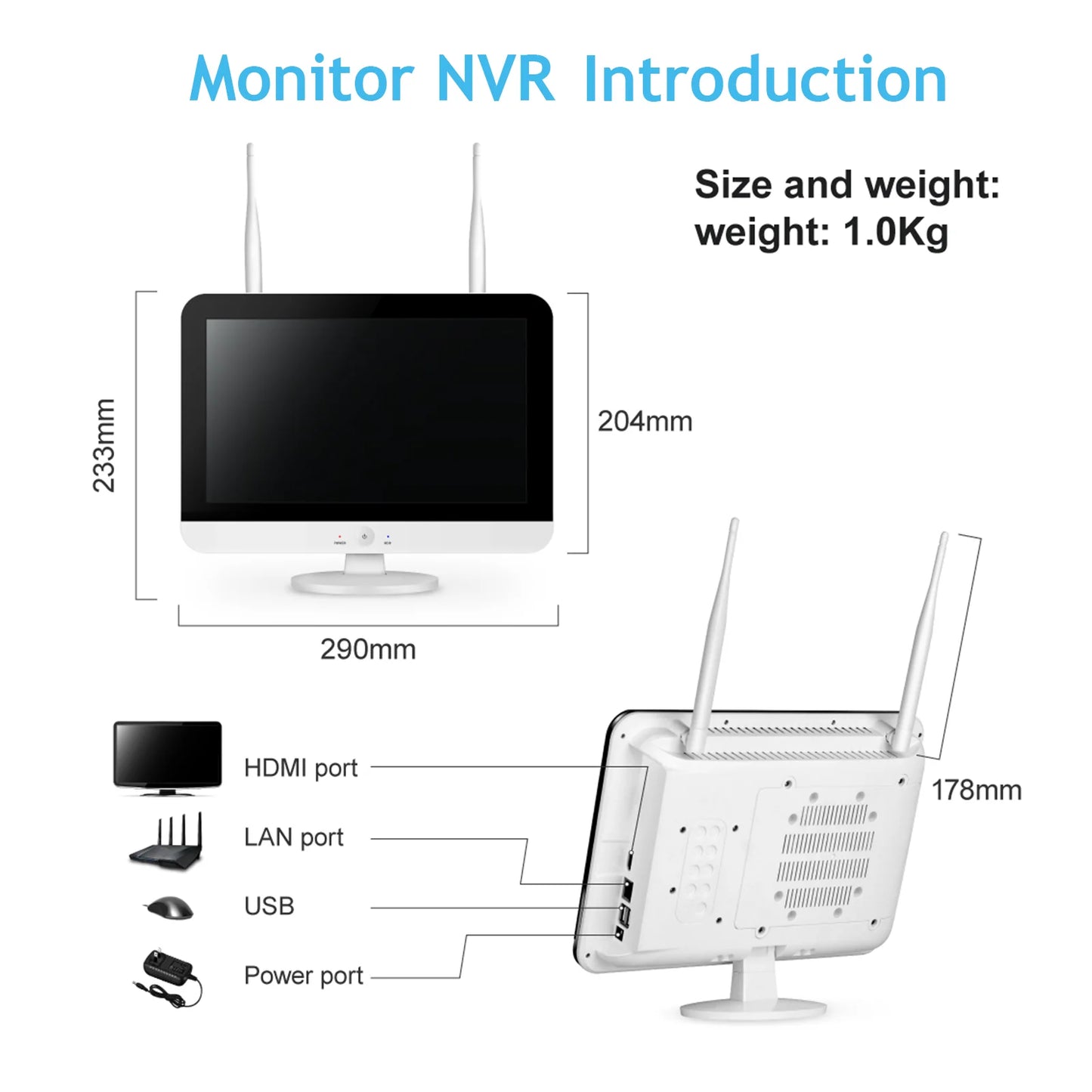10CH Home NVR 5MP Wireless Security Camera System WiFi Outdoor IP Audio