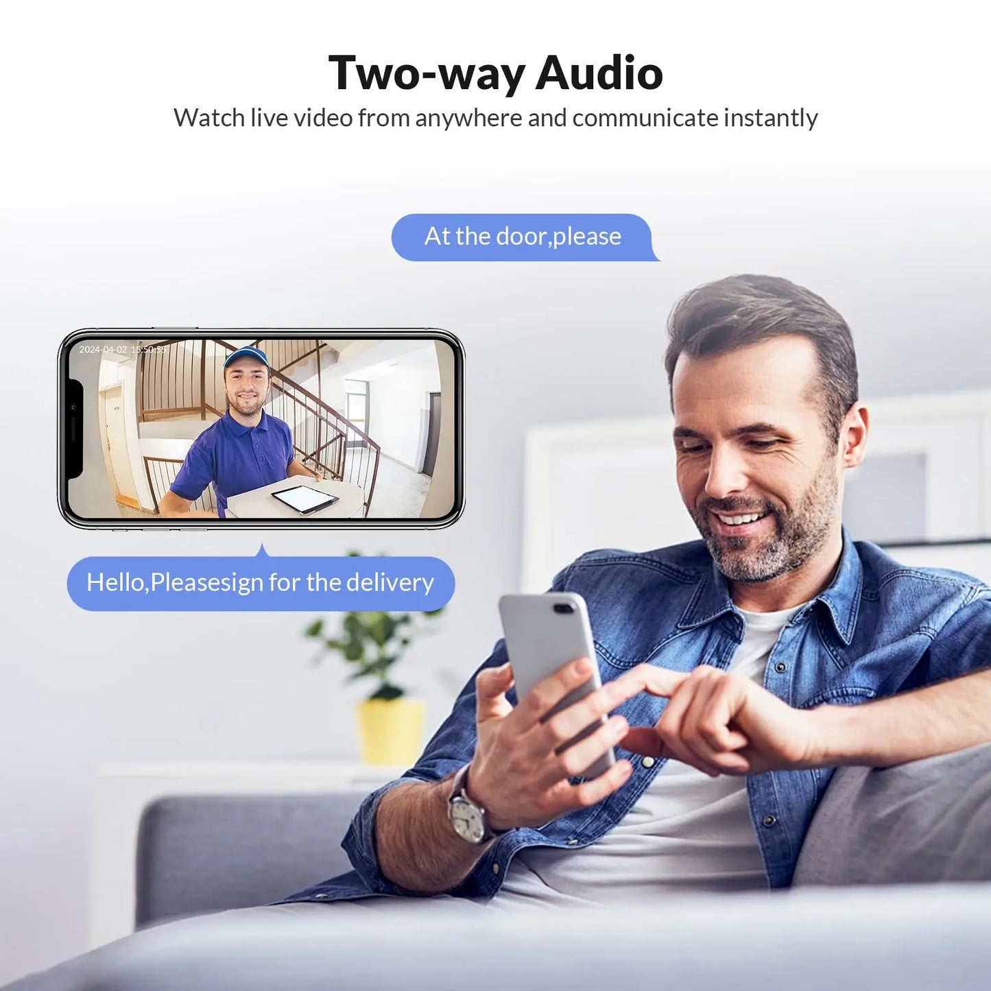 HD Wireless WiFi Visible Doorbell Camera Waterproof Video Door Bell