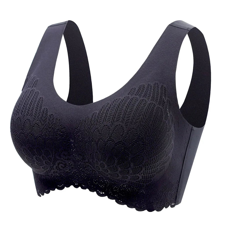Secret Dig Women No Steel Ring Bar Push Up Lace Bustier Bra Thin Comfortable
