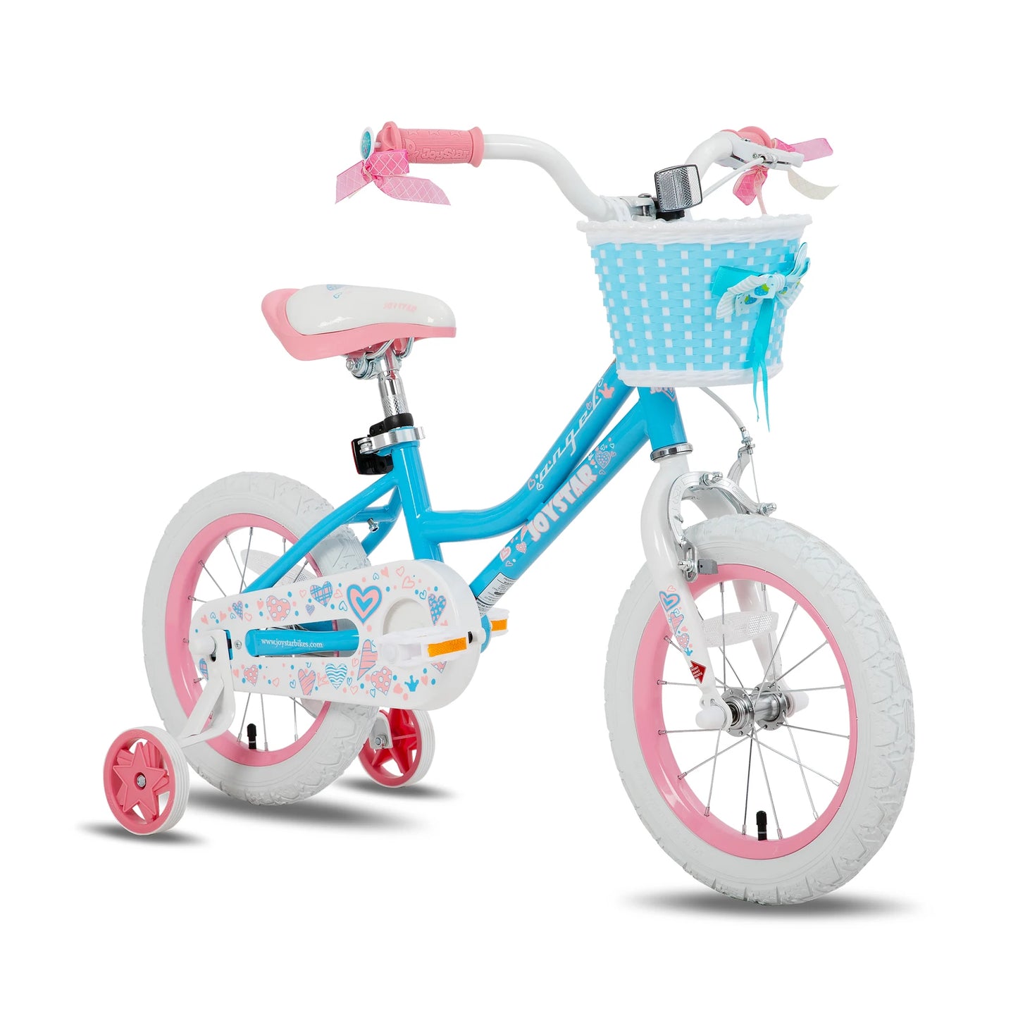 Colorful Girls Bike with Basket & Training Wheels 12 14 16 18
