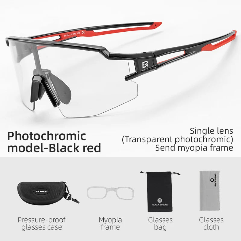Cycling Glasses Photochromic Polarized Lens Bike Glasses UV400 Protection Eyewear