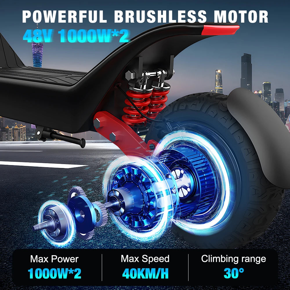 18.2AH Electric Scooter 2000W 50KM/H Foldable Electric Kick E Scooter Dual Motors 11 Inch