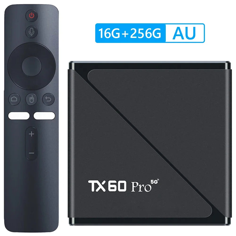Smart TV Box TX60 PRO Android 16 TV Box 14K 2.4G 5G Dual WiFi Set-top Box Video Media Player Voice Remote 16G 256G Set Top Box