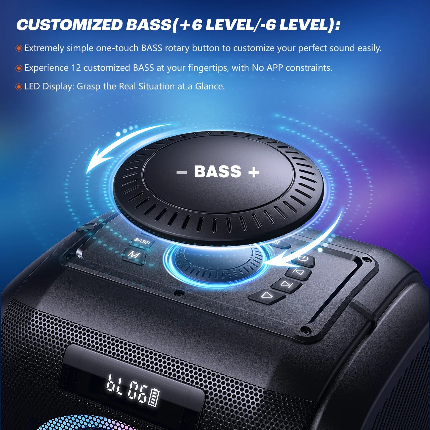 W-KING 250W PEAK Large Bluetooth Speaker Loudest/Massive 120dB
