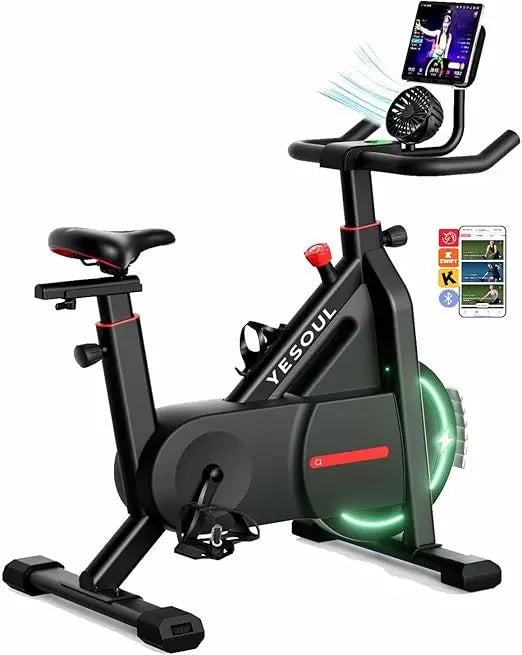 Exercise Bike for Home,Smart White Cycling Bike Magnetic Stationary Bike,
