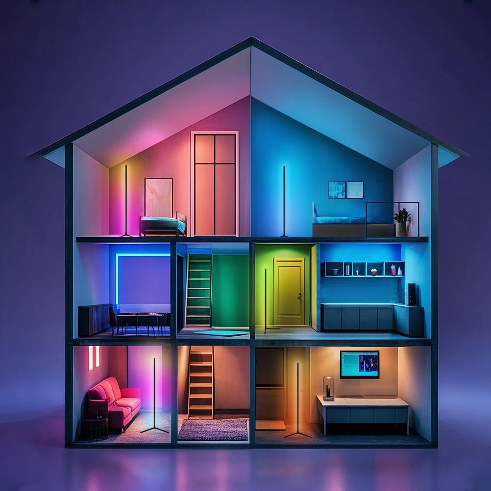 KANTUTOE Smart Bluetooth LED Corner Floor Lamp Dimmable