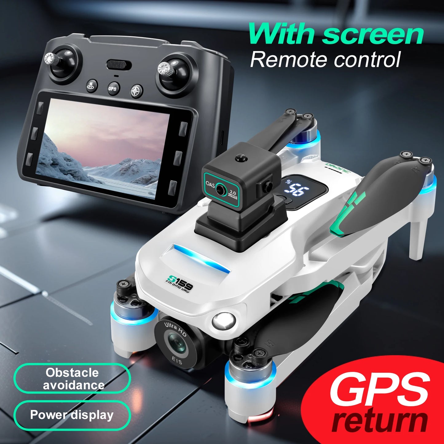2025 Long-Endurance (2Batteries 45min) GPS Drone Dual Cameras LCD Remote