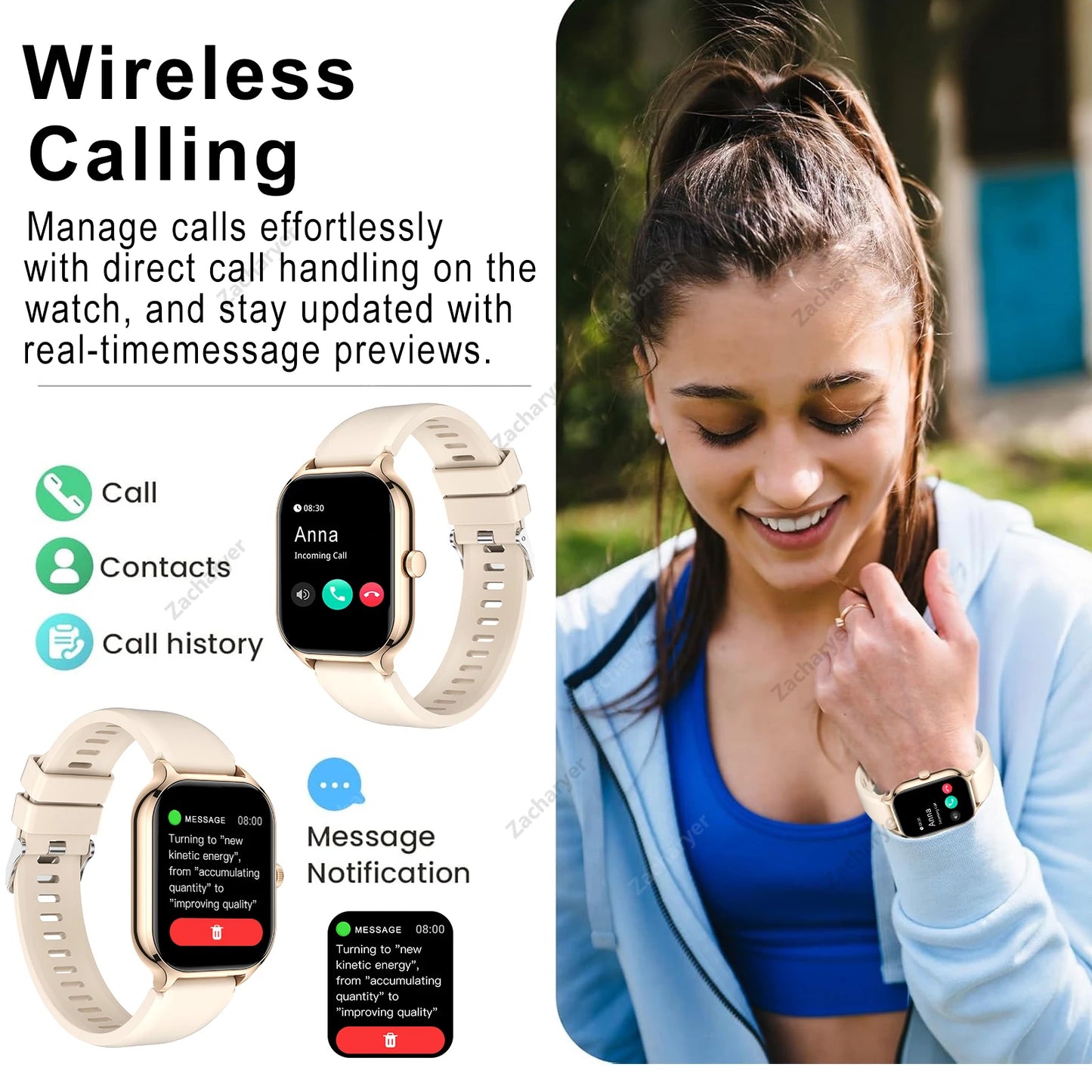 Smart watch full touch screen, sports watch, can answer and make calls,