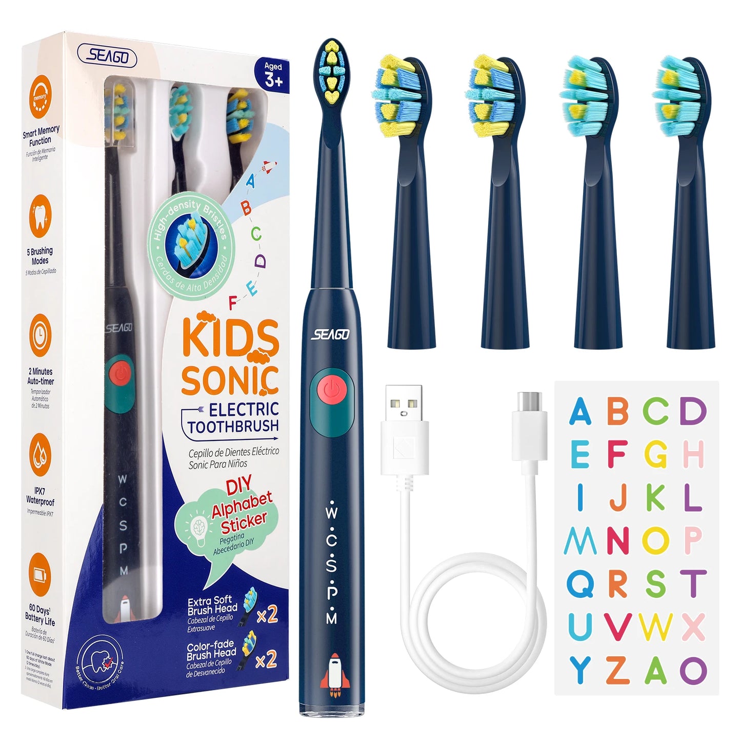 ids Electric Toothbrush for 6+Years 5 Modes Rechargeable Waterproof