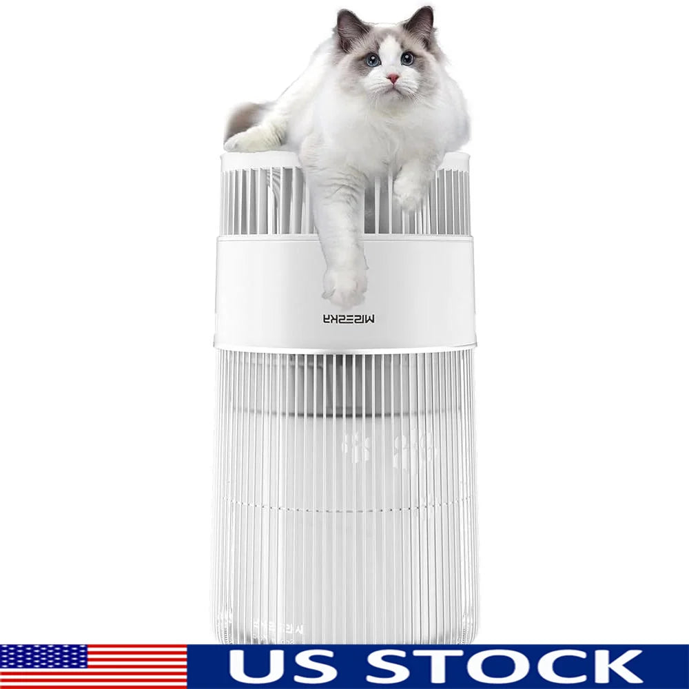 3-in-1 Pet Air Purifier HEPA Filter Cat Hair Dander Odor Dust Quiet Operation Large Room Air Cleaner 1644 Ft² Coverage
