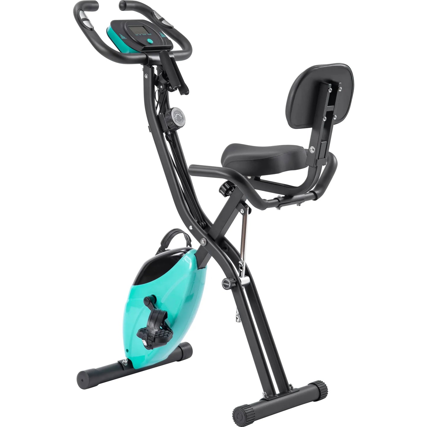 Metal Folding Exercise Bike Upright and Horizontal for Home Fitness