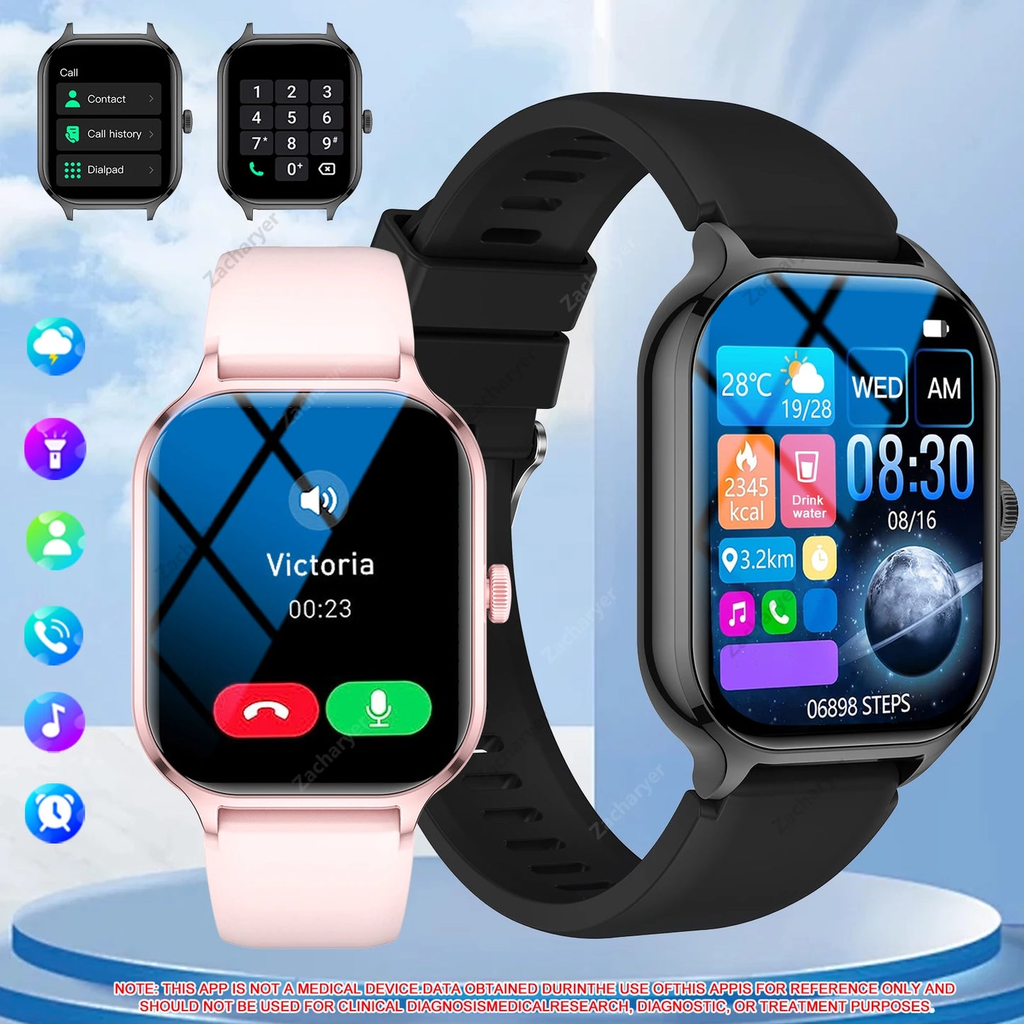 Smart watch full touch screen, sports watch, can answer and make calls,