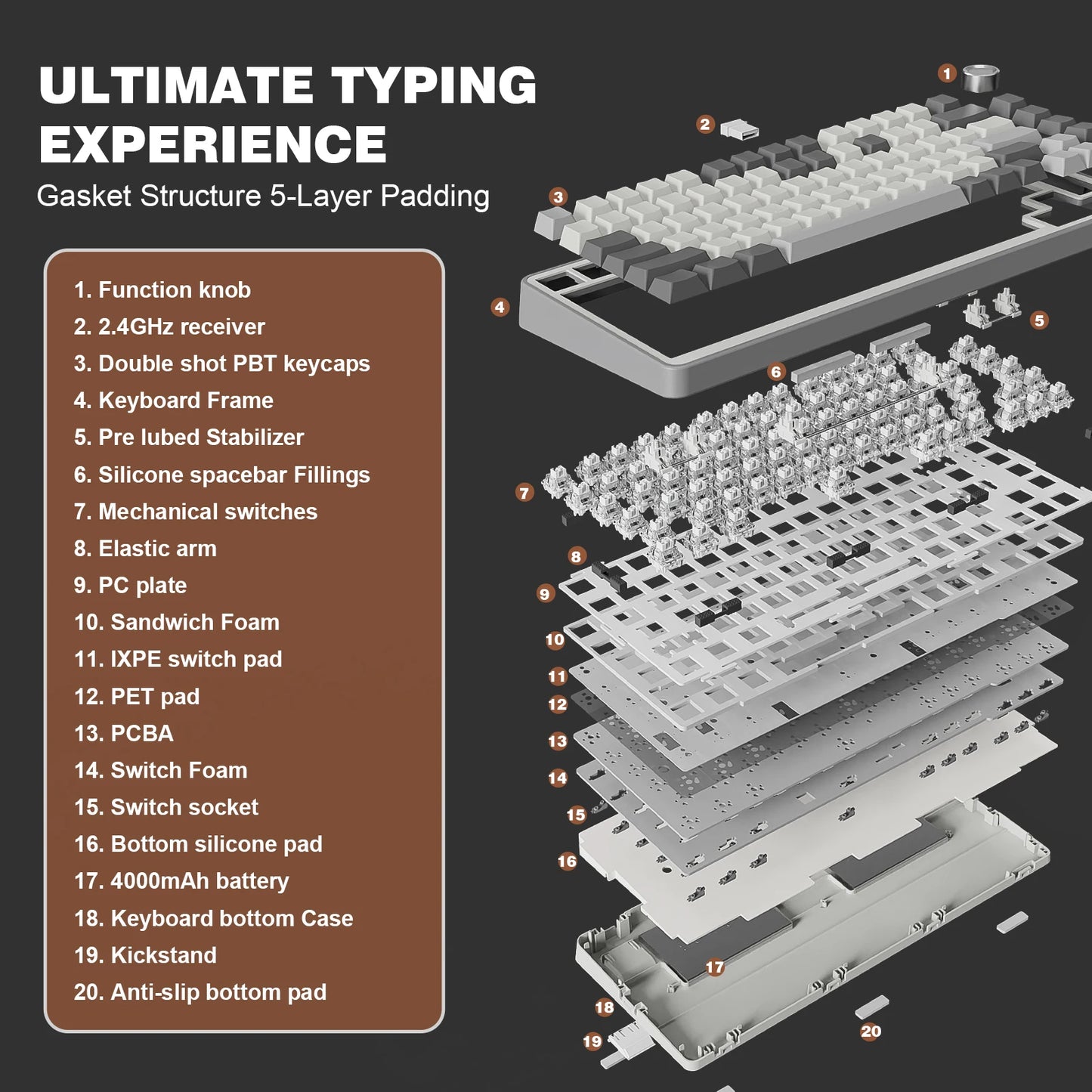 B75 PRO 82-Key Wireless Mechanical Gaming Keyboard,