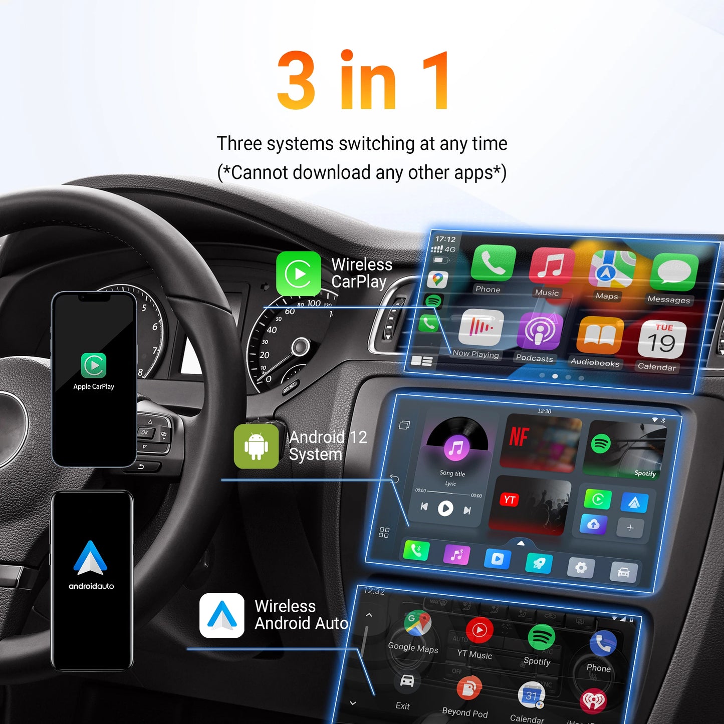 Play2Video Pro Wireless CarPlay Android Auto Adapter USB TV Stick
