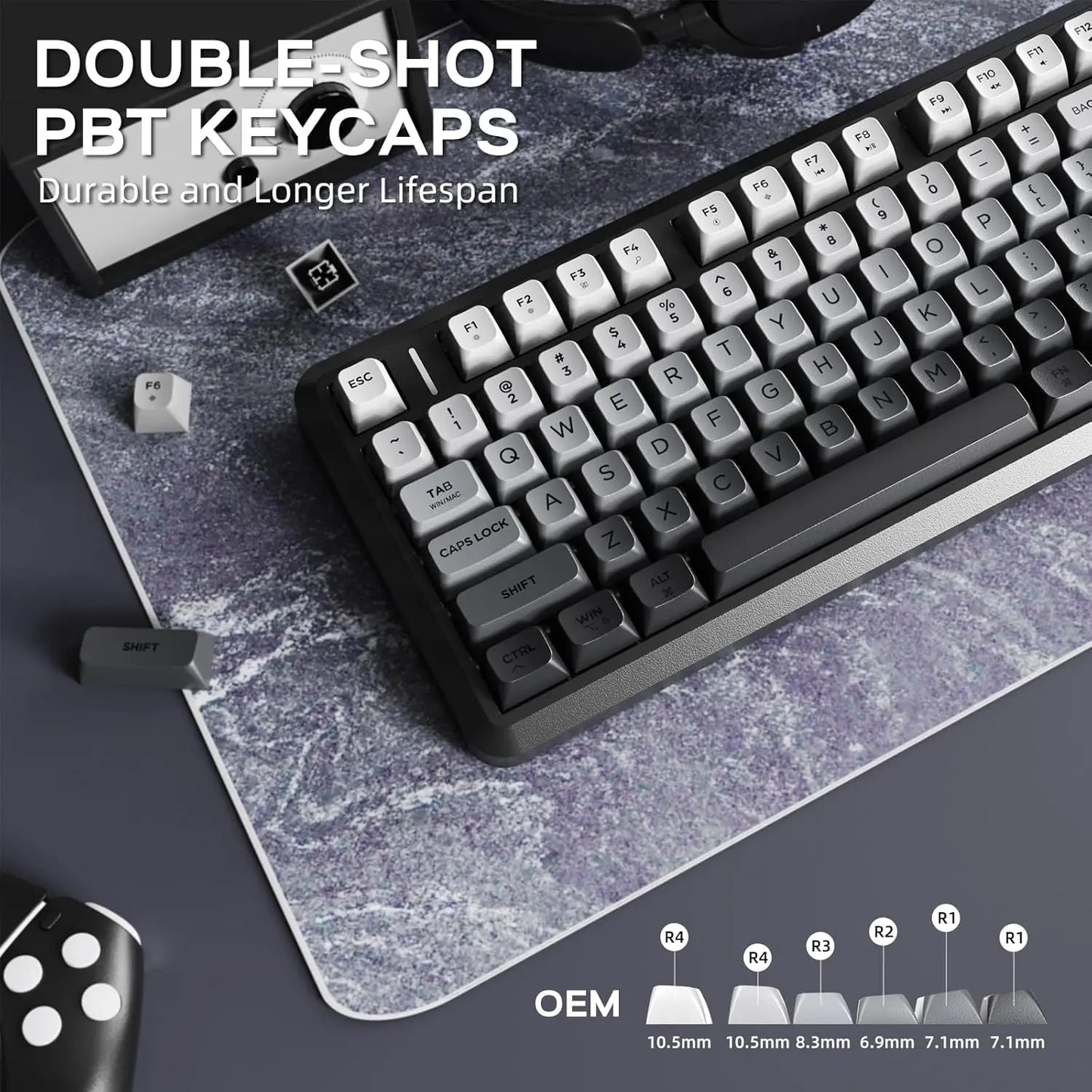 M75 Wireless Membrane Gaming Keyboard Bluetooth/2.4Ghz Rainbow