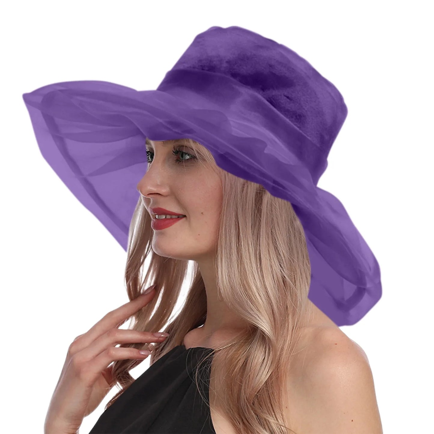 Elegant Women's Hat Stylish Foldable Beach Hat with Wide UV