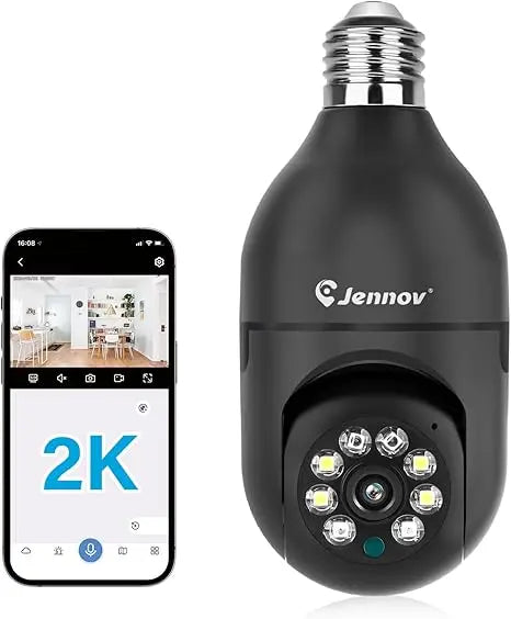 Light Bulb Security Camera, 360°/2k HD Wireless Camera, Wi-Fi L