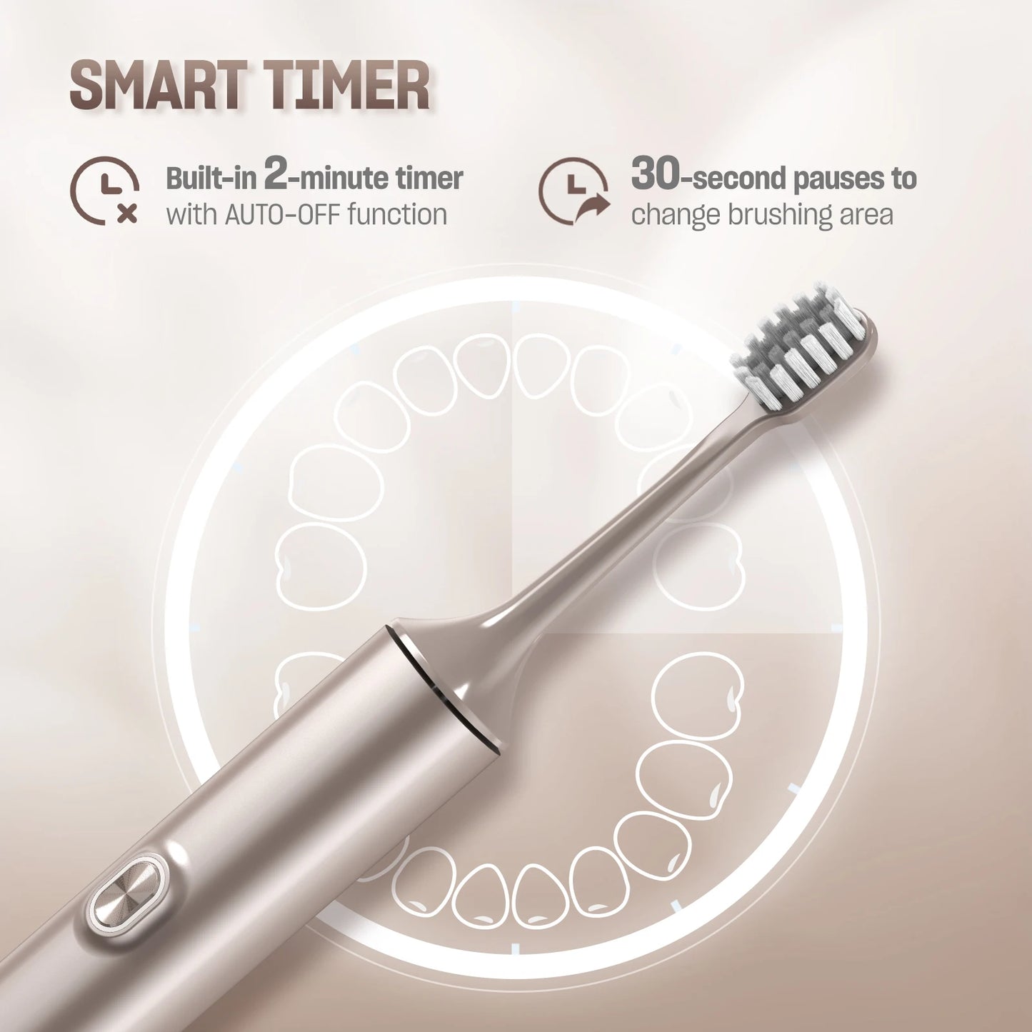 Electric Toothbrush with 8 Brush Heads 4 Modes 3 Adjustable Speeds for Adults