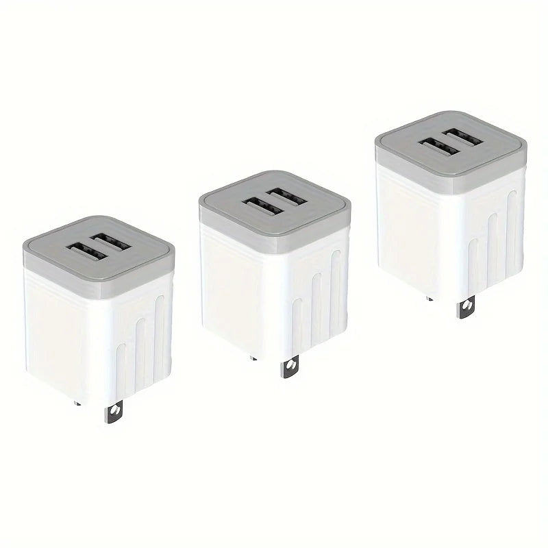 2.1A Dual Port USB Plug Power Adapter Charger Block Plug Cube