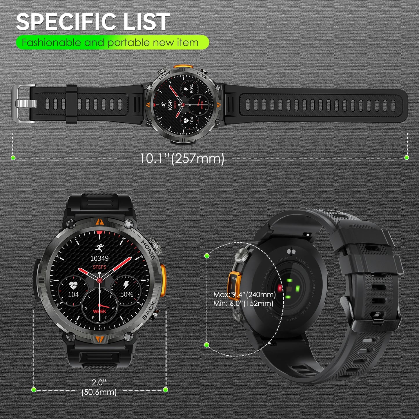 Bluetooth Call Smart Watch Men Full Touch Screen Health Monitor Clock