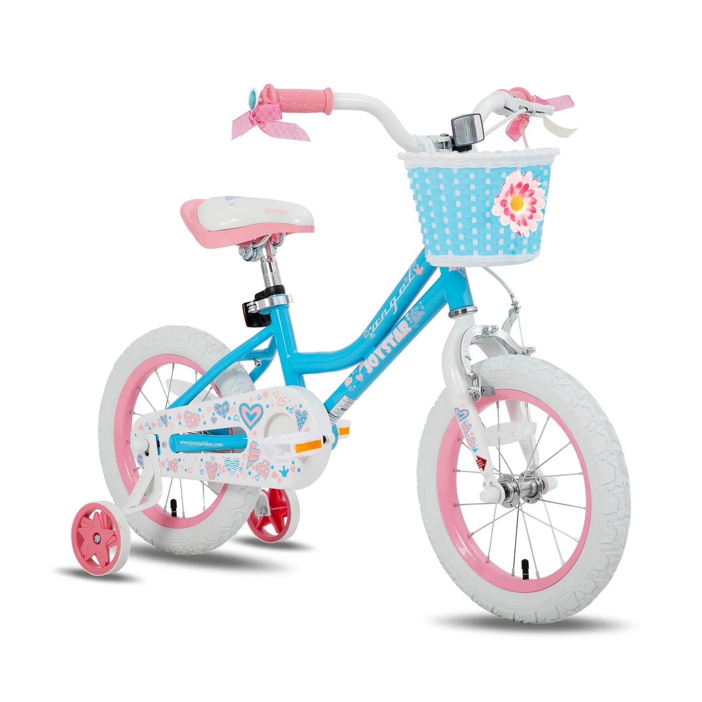 Colorful Girls Bike with Basket & Training Wheels 12 14 16 18