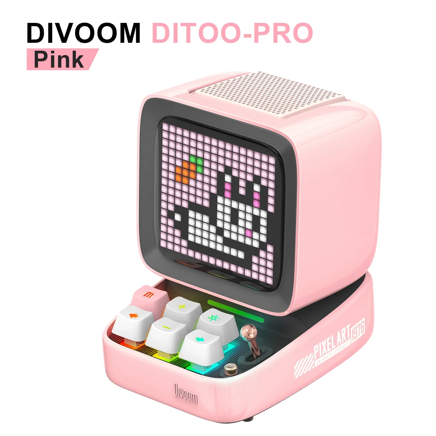 Pro Retro Pixel Art Bluetooth Portable Speaker Alarm Clock DIY LED Display Board,