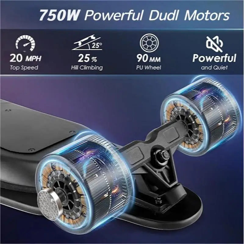 38" Electric Skateboard with Remote Control, 1200W Brushless Motor,