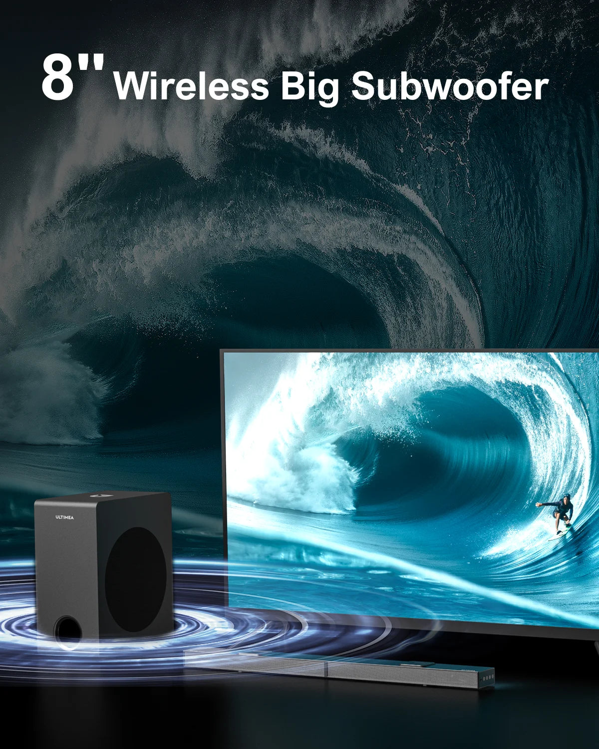 Smart TV,4K HDR Pass-through,Home Theater Wireless Bluetooth Soundbar Speakers