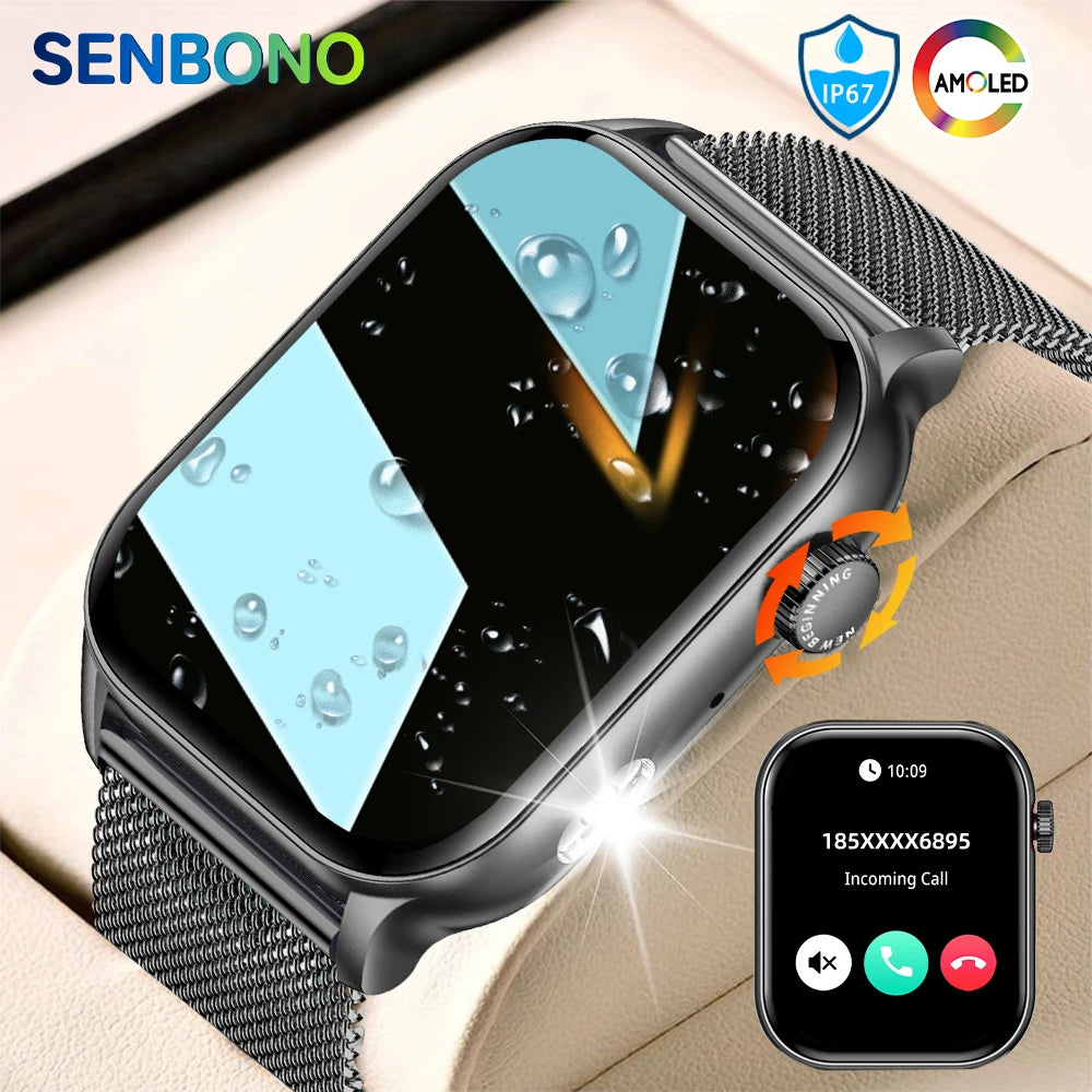 Smart Watch Bluetooth 100+ Sport Modes Custom Dial AI Assistant Smartwatch for Men Women