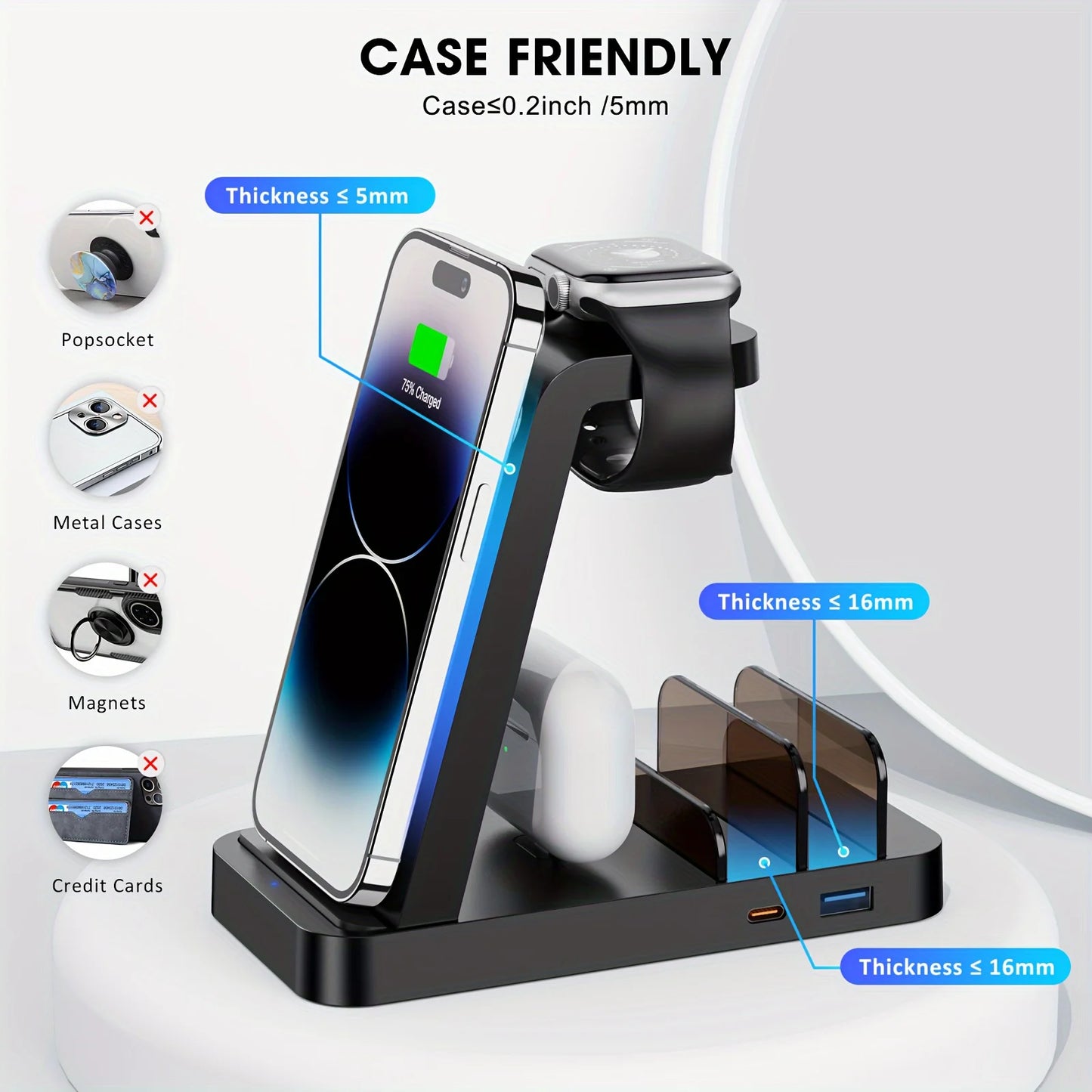 5-in-1 Fast Wireless Charging Station for Multiple Devices for iPhone