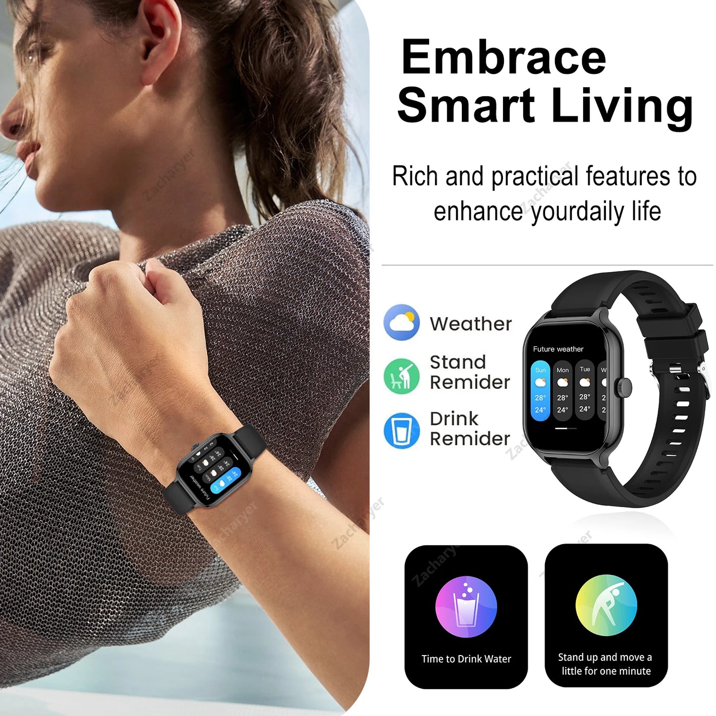Smart watch full touch screen, sports watch, can answer and make calls,