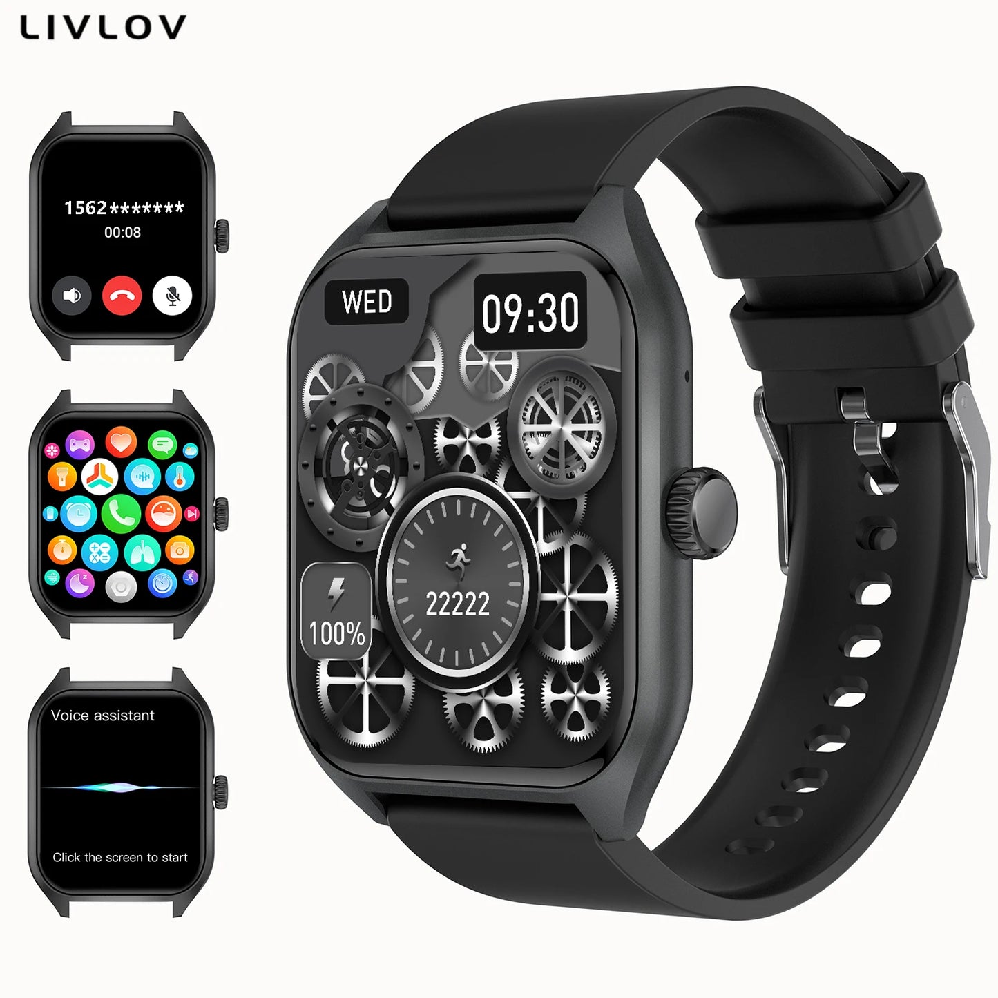 AI Voice Smart Watch for Men Women, HD Screen Activity Trackers