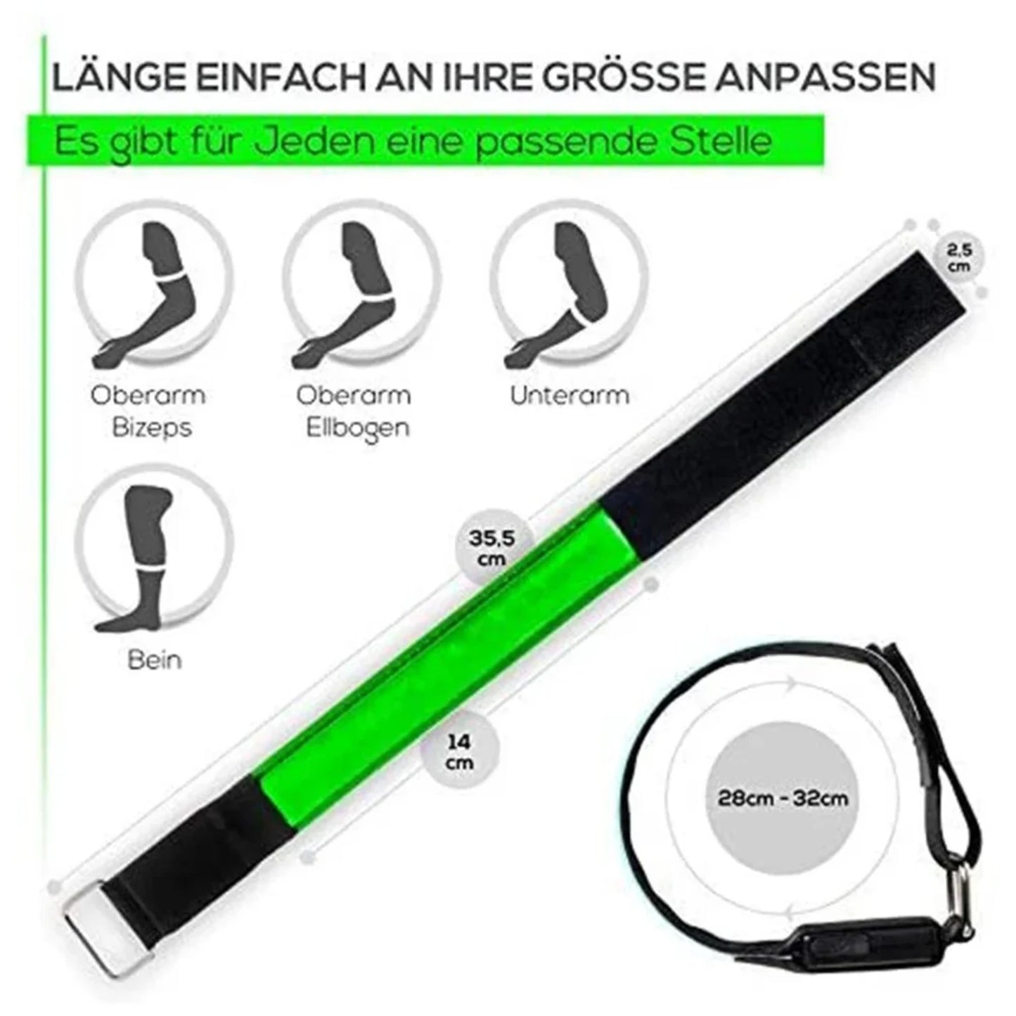 USB Charging Luminous Night Armband Bracelet Safety Belt