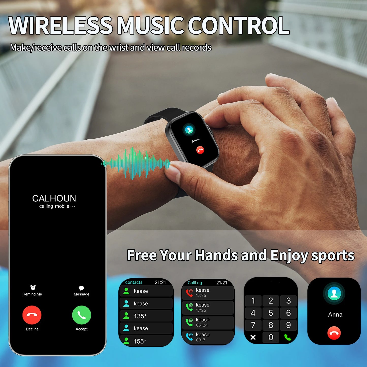 Multifunctional Smart Watch Men Women Bluetooth Connected