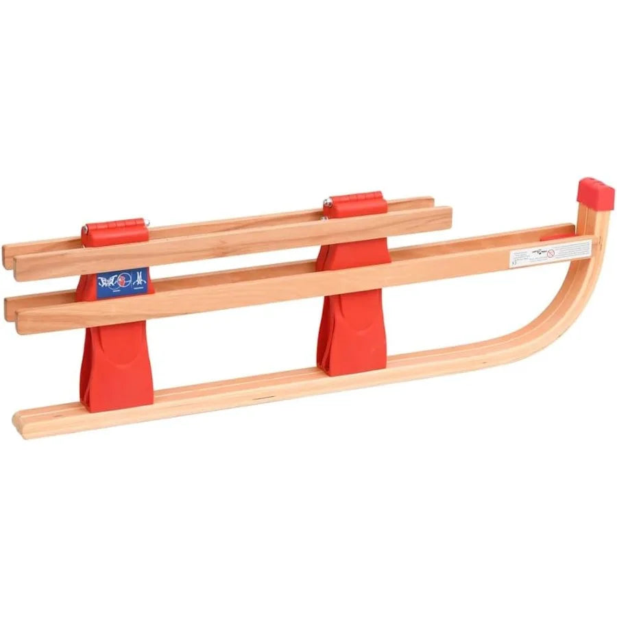 Snow Sledge Foldable Toboggan with Tow Rope Wooden Sledge Slider 43.3 vidaXL vidaXL 2