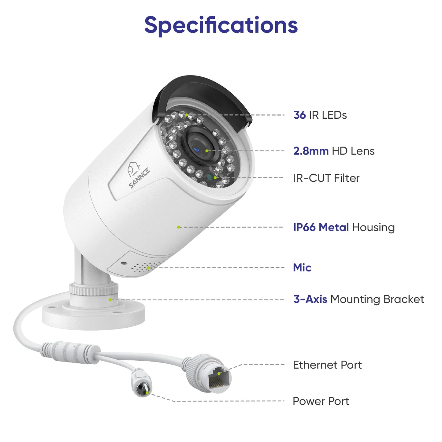 2PCS Ultra HD 2MP/5MP/8MP POE Camera OutdoorWeatherproof Security Network