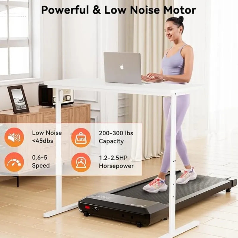 Superun 2-in-1 Home/Office 2.5 HP Walking Treadmill,mini for Small Spaces