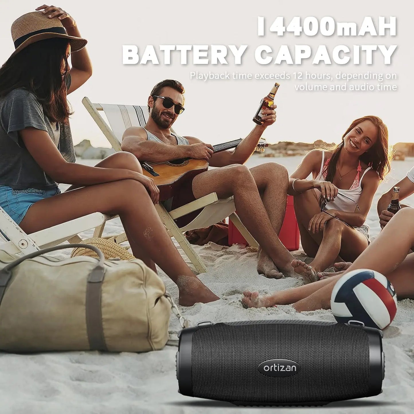 80W Bluetooth Speaker with Powerful Sound and Deep Bass